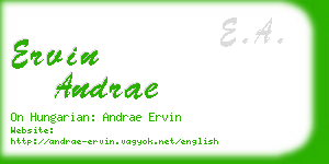 ervin andrae business card